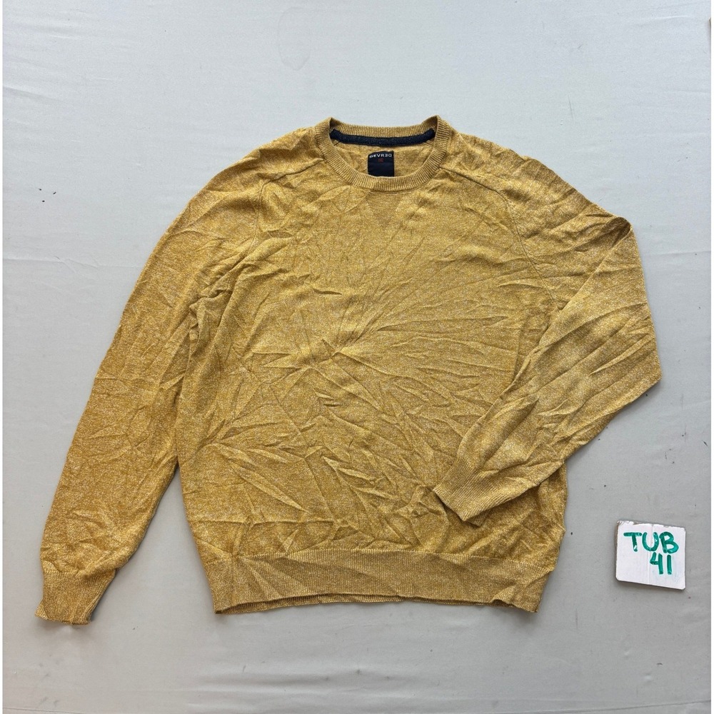 Devred 1902 Mens Mustard Yellow Marl Crewneck Raglan Sweater Size M
